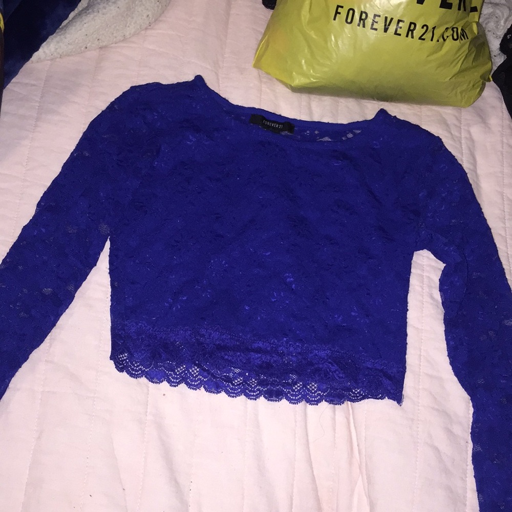 Dark blue crop top